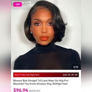 NEW BGMgirl Blowout Bob Wig. 100%Human Hait Wig.